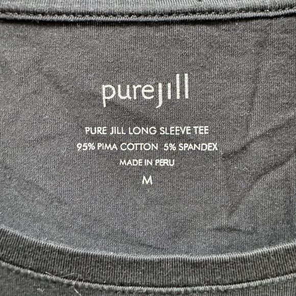 PUREJILL Top Womens Medium Black Pima Cotton Tee Basic Layer Capsule EUC - Picture 3 of 7